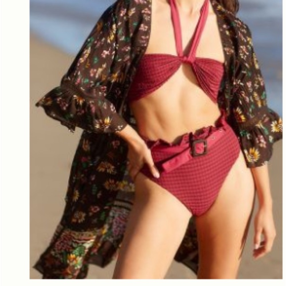 NWT Anthropologie floral pin tucked robe